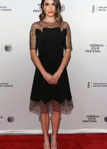 Black red carpet midi gown