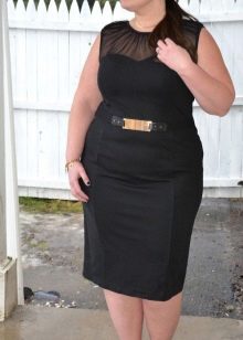 Black Midi Sleeveless Sheath Dress for Fat Women