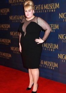 Evening Black Medium Length Dress for Plump