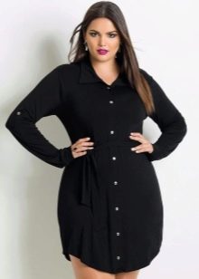 Black short shirt dress for the plump