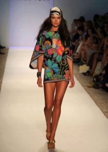Beach short color tunic dress