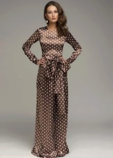 Brown polka dot dress