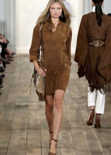 Suede brown dress