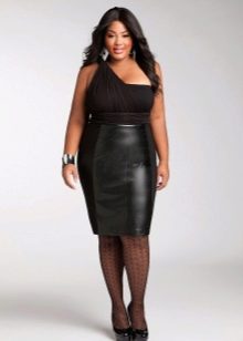Leather inserts in a large dress