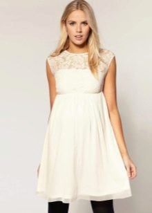 White short dress for pregnant women