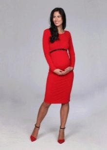 Red Maternity Sheath Dress