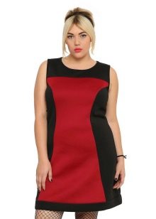 Red and black dress for obese women