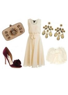 Decorations for a dress of milky color