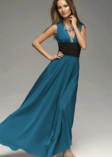 Navy blue dress with black
