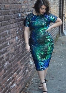 Sheath dress for plump sequins