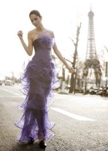 Straight organza evening dress