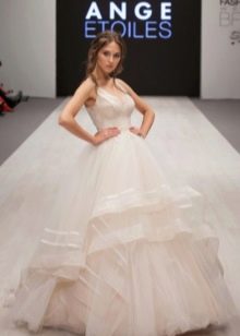 Organza tiered wedding dress