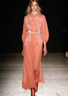 Peach mid-length dress