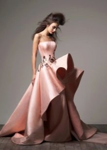 Peach full skirt dress