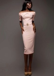 Peach midi dress
