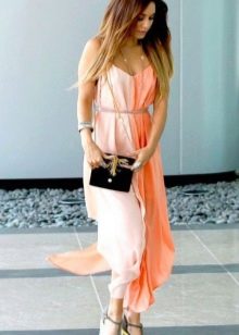 White and peach dress