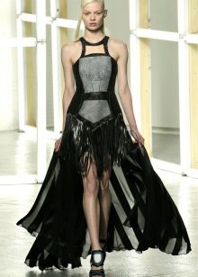 Short prom dress in rock style with detachable skirt