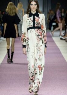 Robe de bureau à col imprimé floral
