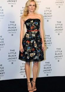 Dayan Crowe in a floral dress