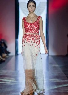 Floor-length floral sheath dress