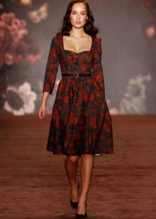 Floral Print Square Neck Dress