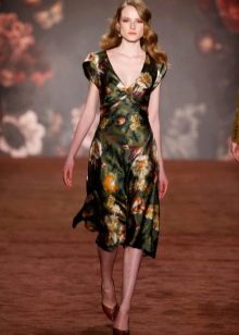 Green floral dress