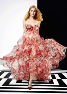 Summer dress in a flower on the floor
