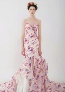 Robe sirène fleurie drapée