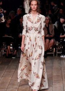 A-line dress with floral sleeves