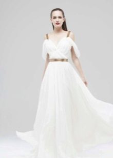 Floor-length greek dress with sleeves
