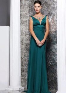 Greek dress with sheer sleeves