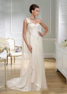 Greek style wedding dress on one shoulder