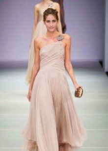 One Shoulder Floor Length Greek Prom Dress