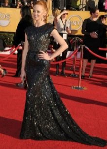 Black maxi dress with sequins