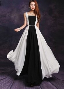 Black and white long dress
