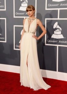 Long white dress with a slit
