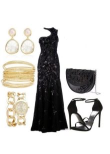 Accessories and decorations for a long dress