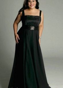 Floor-length dress with straps for plump