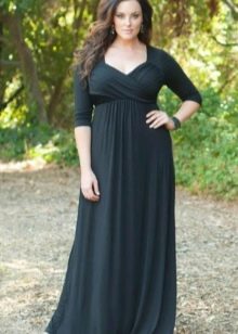 Long dress made of thick jersey for plump