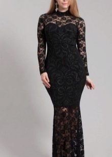 Lace long dress for fat ladies