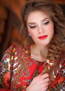 Makeup for a dress in Russian style