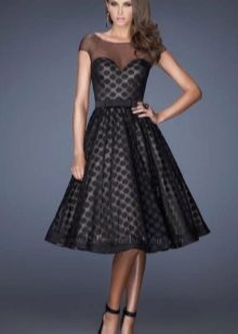 Dress in the style of new bow black