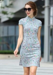Λεπτό φόρεμα qipao σε ανατολίτικο στυλ με μοτίβο sakura
