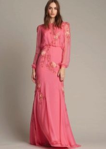 Pink dress to the floor