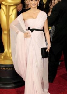 Pink dress with black belt