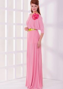 Pink Batwing Sleeve Dress