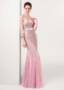 Pink floor-length evening dress
