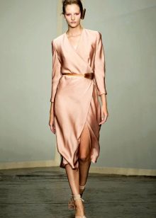 Straight Sleeve Chiffon Midi Dress
