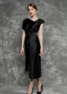Black silk work dress