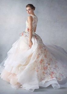 Floral print on wedding dress